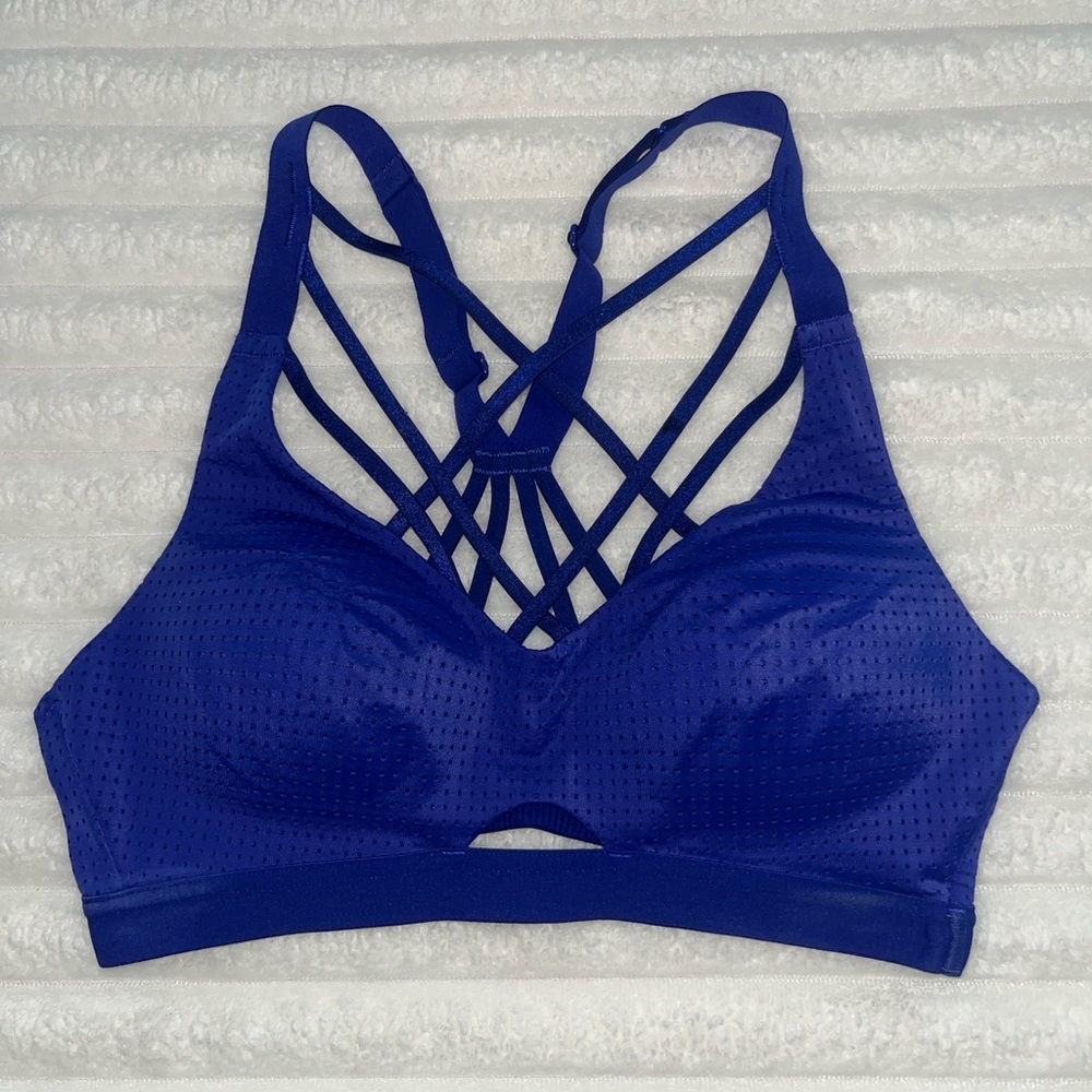 Victoria's Secret VSX SPORT Blue Strappy Sports Bra 34B - Picture 3 of 10
